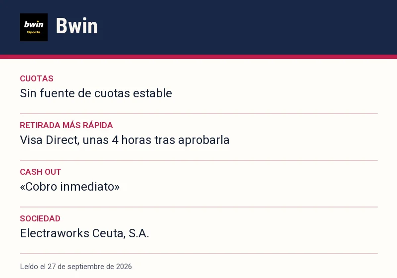 Ficha de Bwin: cuotas, retirada más rápida y cash out